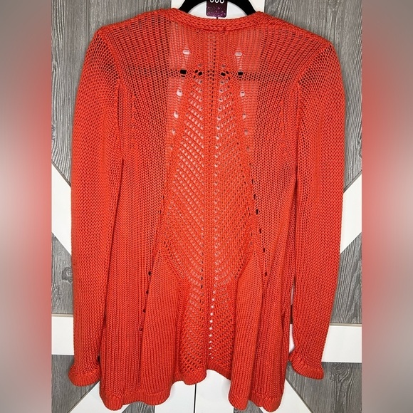 099. FYLO Open Knit waterfall Cardigan size small - Picture 2 of 6